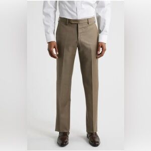 Madison men’s‎ size 38/32 flat front trousers with pockets textured tan color